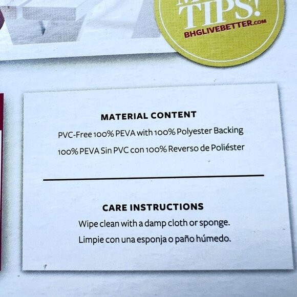 RED Oblong PEVA Tablecloth 60" X 102" Better Homes & Gardens Water-Resistant - Picture 4 of 5